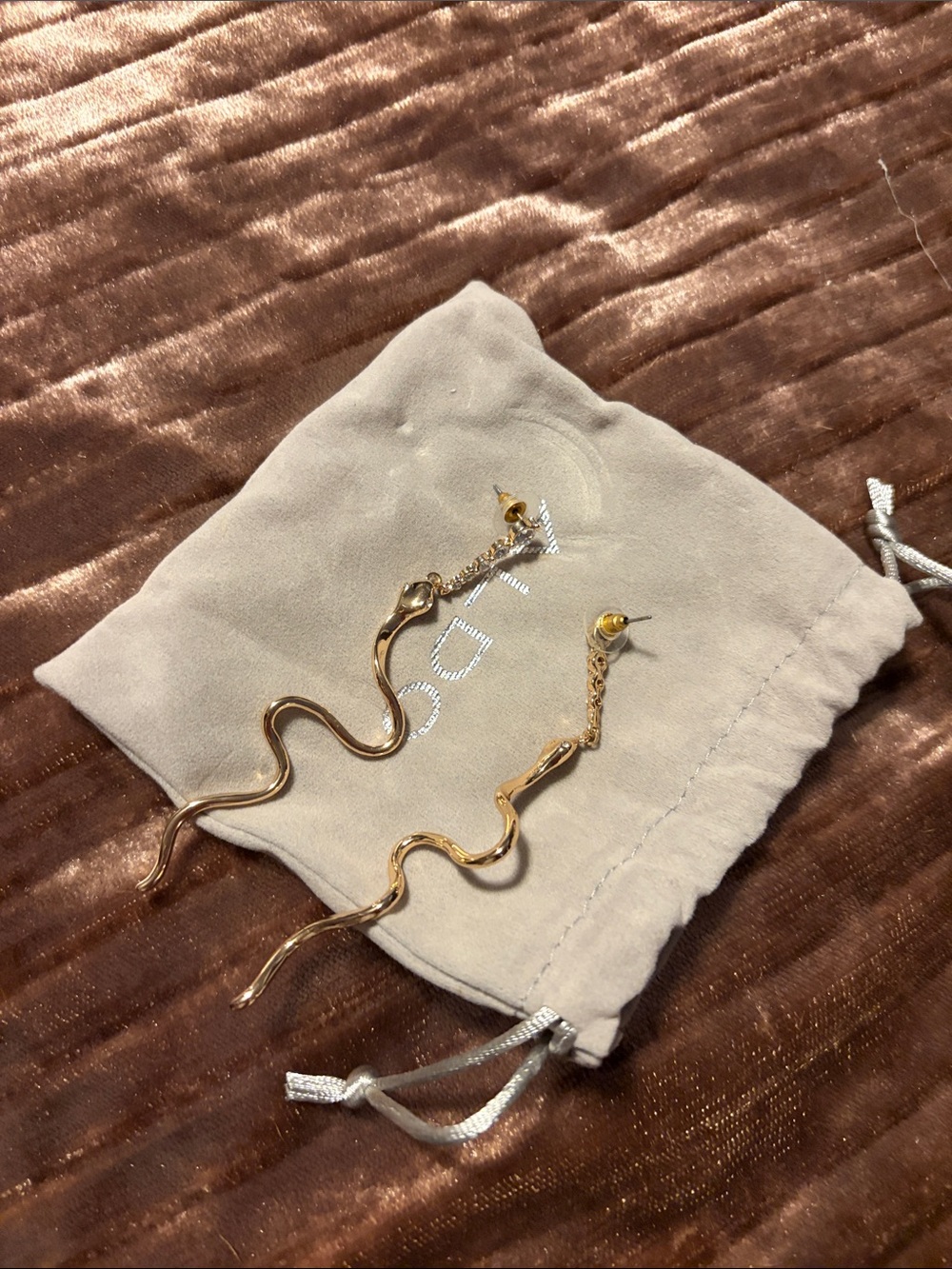 Aldo Gold Snake Drop Earrings